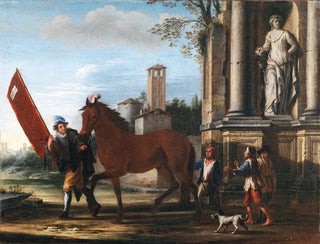 Preparation for the Berber horse race in Rome - Giovanni Reder — artwork view