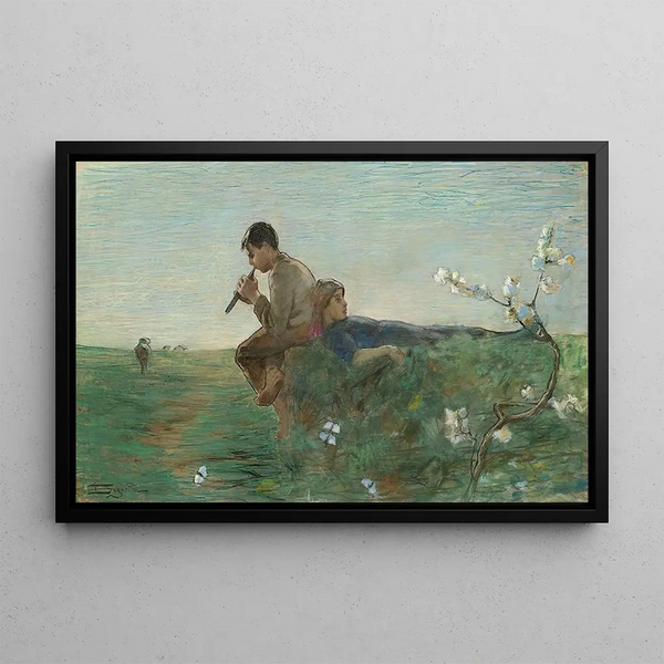 Idylle - Giovanni Segantini — framed artwork on a wall
