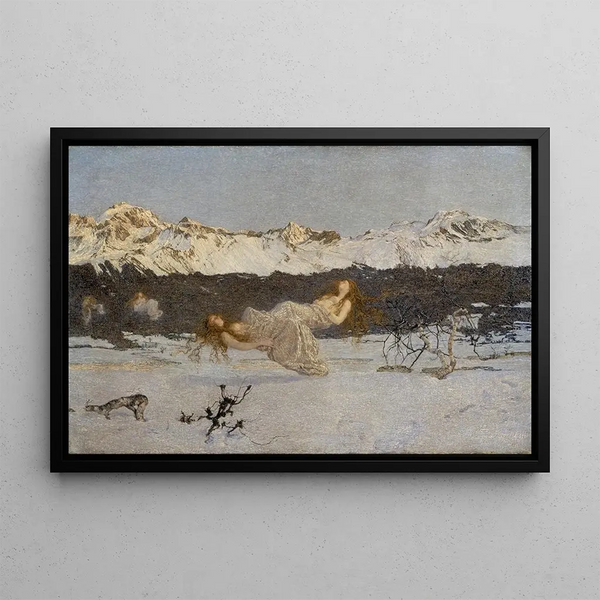 The punishment of lust - Giovanni Segantini — framed artwork on a wall