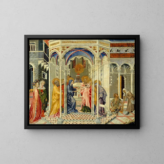 La Présentation du Christ au Temple - Giovanni di Paolo — framed artwork on a wall