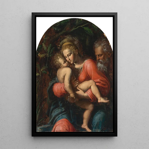 La Sainte Famille - Girolamo da Carpi — framed artwork on a wall