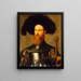 Portrait of a man in armor - Girolamo Romanino — framed artwork on a wall