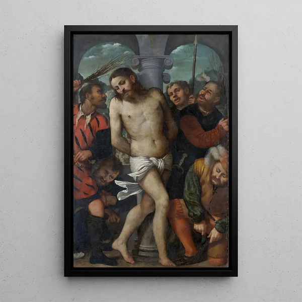 La Flagellation - Girolamo Romanino — framed artwork on a wall