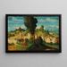 Landscape with Rider - Girolamo da Santacroce — framed artwork on a wall
