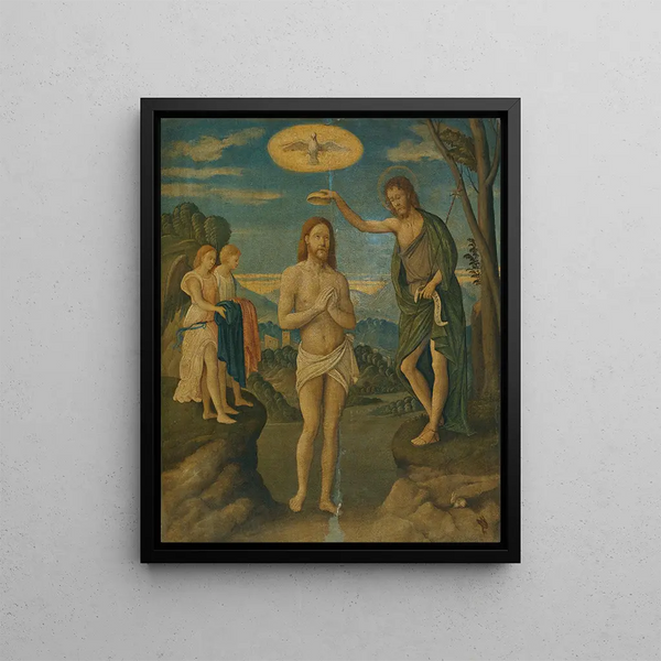 The Baptism of Christ - Girolamo da Santacroce — framed artwork on a wall
