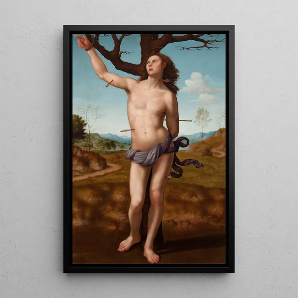Saint Sebastian - Giuliano Bugiardini — framed artwork on a wall
