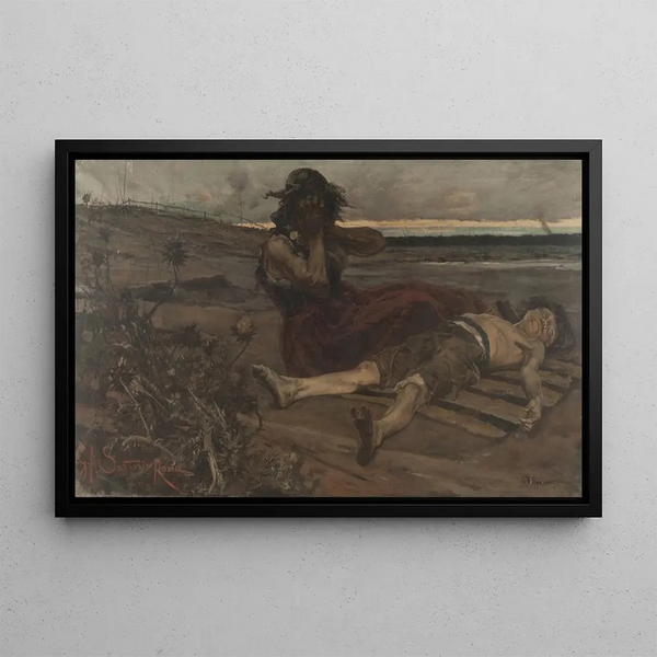 Malaria - Giulio Aristide Sartorio — framed artwork on a wall