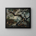 Shepherds under a tree on top of a cliff - Giulio Bucci — framed artwork on a wall