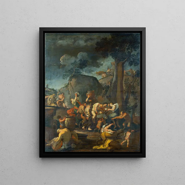 A Bacchanal - Giulio Carpioni — framed artwork on a wall