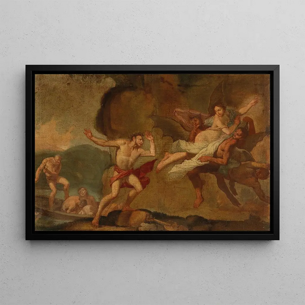 Orpheus and Eurydice - Giulio Carpioni — framed artwork on a wall