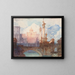 a painting of a bridge over water in front of a palace - Giulio Ferrari — framed artwork on a wall