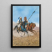 Les cavaliers arabes - Giulio Rosati — framed artwork on a wall