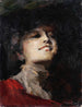 Portrait painting of a woman - Giuseppe Amisani — artwork view