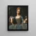 Portrait of a lady dressed in a richly embroidered blue dress - Giuseppe Baldrighi — framed artwork on a wall