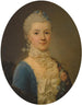 Portrait of a lady wearing a blue dress and a lace collar - Giuseppe Baldrighi — artwork view
