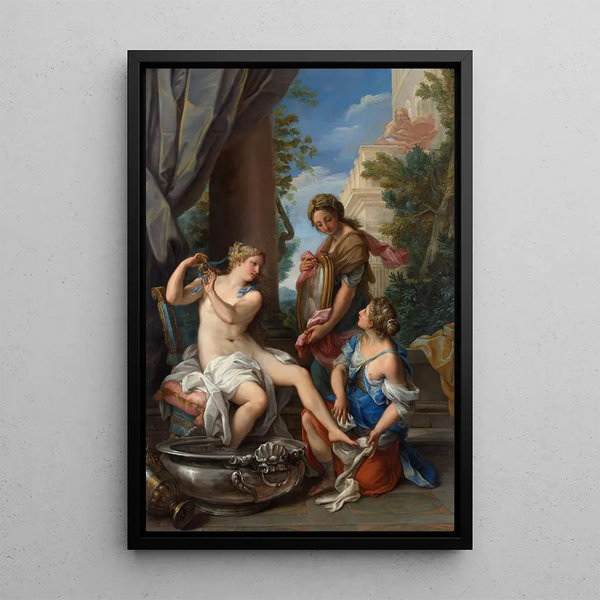 Bethsabée au bain - Giuseppe Bartolomeo Chiari — framed artwork on a wall