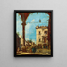 A caprice architectural with figures - Giuseppe Bernardino Bison — framed artwork on a wall