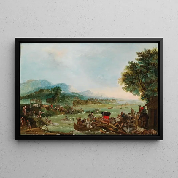 L'inondation de la rivière Tagliamento - Giuseppe Bernardino Bison — framed artwork on a wall