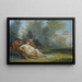 Venus and Cupid with a Satyr in a Classical Landscape - Giuseppe Bernardino Bison — framed artwork on a wall