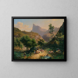The Abduction of the Duchess of Geneva by Thomas de Savoie - Giuseppe Bisi — framed artwork on a wall