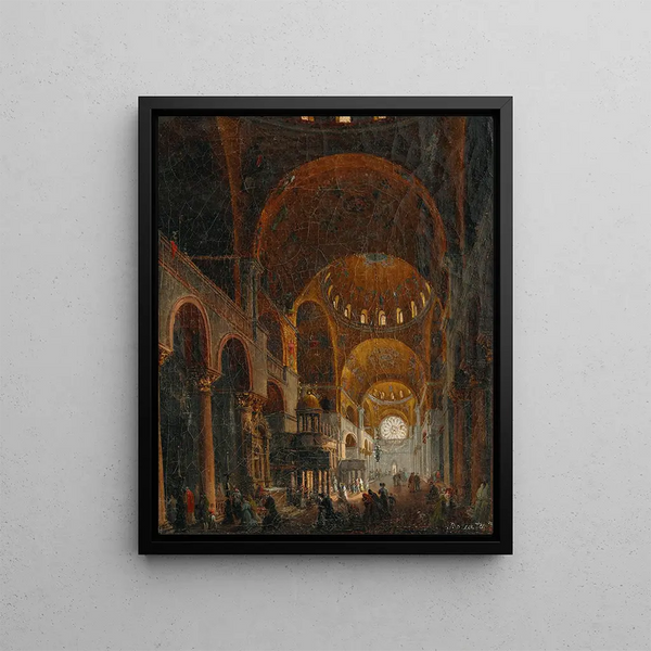 Interior of Saint Mark's Basilica - Giuseppe Borsato — framed artwork on a wall