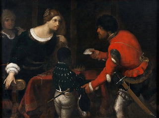 Caterina Cornaro, Queen of Cyprus, receiving a letter from the Council - Giuseppe Caletti — artwork view