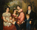 Portrait painting of the presumed Bourbon-Siciles family, Maria Isabella with her husband Francis I of the Two Sicilies and their children. - Giuseppe Cammarano — artwork view