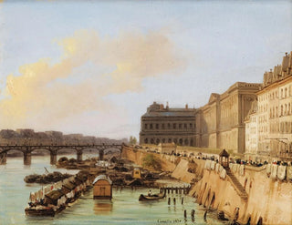 Paris, view of the passerelle des Arts and the Louvre - Giuseppe Canella — artwork view