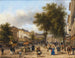 Paris painting, view of the Théâtre des Variétés on Boulevard Montmartre - Giuseppe Canella — artwork view