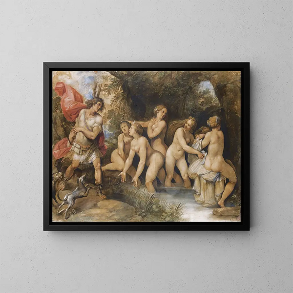 Diane et Actéon - Giuseppe Cesari — framed artwork on a wall