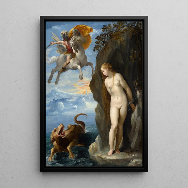 Perseus delivering Andromeda - Giuseppe Cesari — framed artwork on a wall
