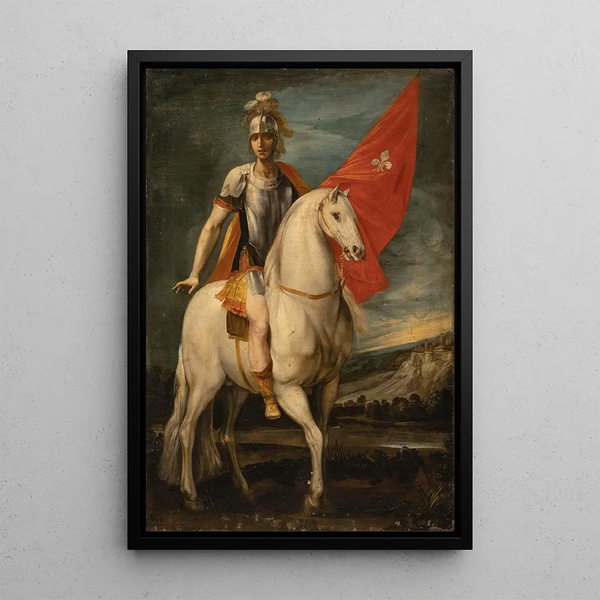 Saint Louis de Toulouse à cheval - Giuseppe Cesari — framed artwork on a wall
