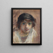 Head of a Woman - Giuseppe Cominetti — framed artwork on a wall