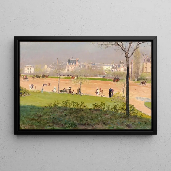 Avenue du Bois de Boulogne - Giuseppe De Nittis — framed artwork on a wall