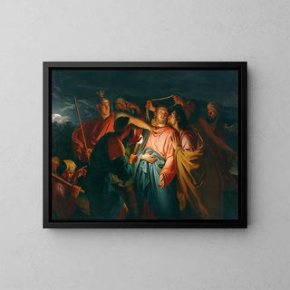The Kiss of Judas - Giuseppe Diotti — framed artwork on a wall