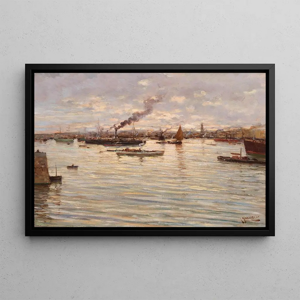 in the Gulf of Naples - Giuseppe Giardiello — framed artwork on a wall