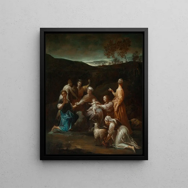 Jupiter among the Corybantes - Giuseppe Maria Crespi — framed artwork on a wall
