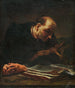 Saint in prayer before a crucifix - Giuseppe Maria Crespi — artwork view