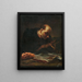 Saint in prayer before a crucifix - Giuseppe Maria Crespi — framed artwork on a wall