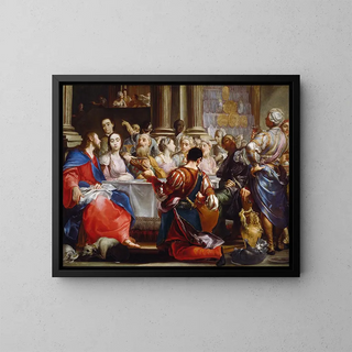 Les Noces de Cana - Giuseppe Maria Crespi — framed artwork on a wall