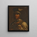 Young man wearing a feathered helmet - Giuseppe Maria Crespi — framed artwork on a wall