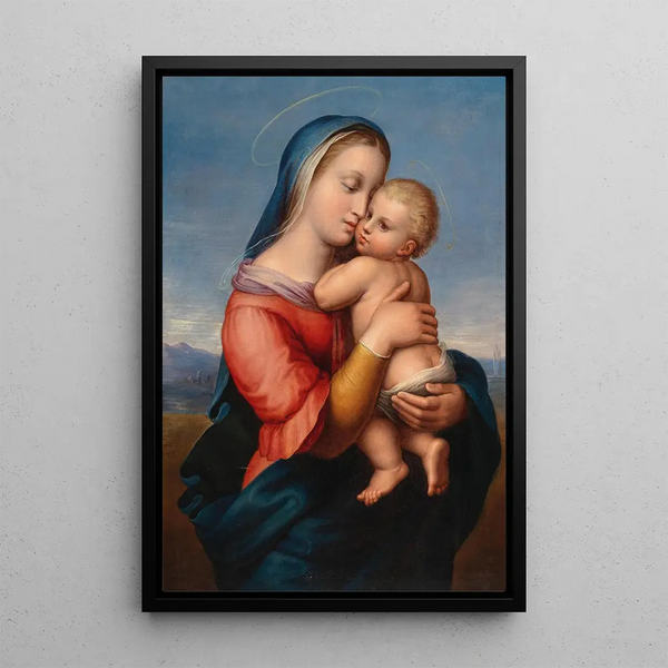 Madonna Tempi after Raphael - Giuseppe Mazzolini — framed artwork on a wall