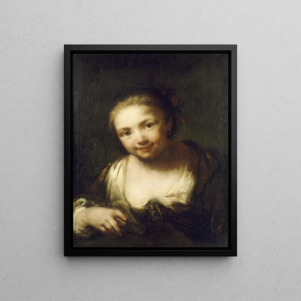 Young girl - Giuseppe Nogari — framed artwork on a wall