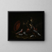 a flying cat with fish - Giuseppe Recco — framed artwork on a wall