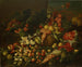 Still life with a basket of fruits in front of a wall - Giuseppe Ruoppolo — artwork view