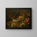 Still life with a basket of fruits in front of a wall - Giuseppe Ruoppolo — framed artwork on a wall