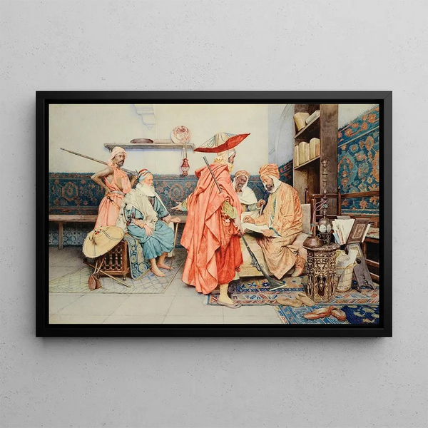 Chez le cadi - Giuseppe Signorini — framed artwork on a wall