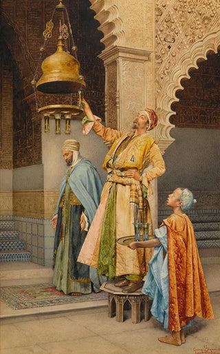 Giuseppe Signorini - Lighting the lamps at a mosque.webp