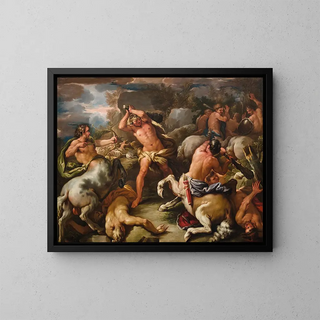 Battle of the Centaurs against the Lapiths - Giuseppe Simonelli — framed artwork on a wall