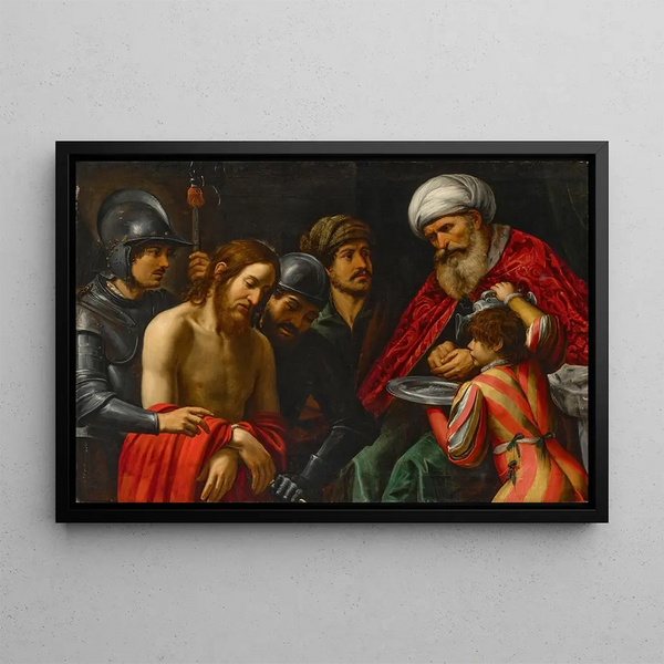 The Christ before Pilate - Giuseppe Vermiglio — framed artwork on a wall